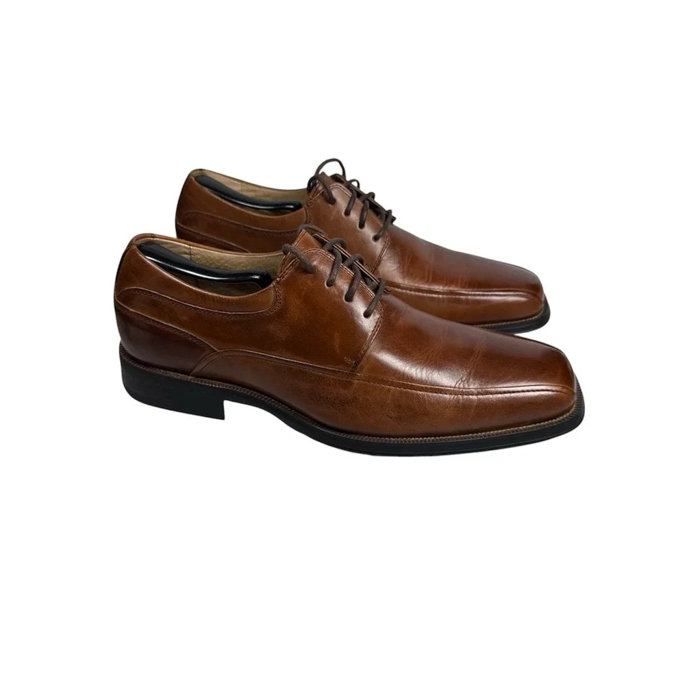 Florsheim Men's Curtis Sz 9D Bike Toe‎ Lace Up Brown Shoes 14068-200